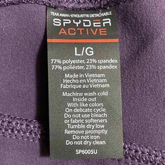 Spyder Active/Sport Leggings L Purple High Waisted Stretch Pockets Comfort NWT - Picture 9 of 9